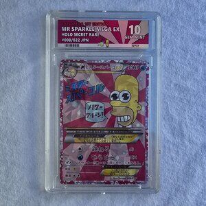 Homer Simpson w/ Custom Slab Pokemon Card